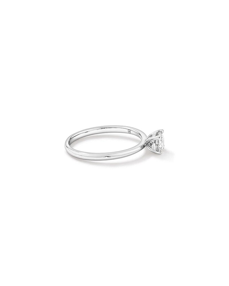 Bague solitaire en diamant canadien rond brillant 0,50 carat poids total en or blanc 18 kt