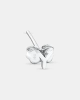 E Initial Single Stud Earring in Sterling Silver