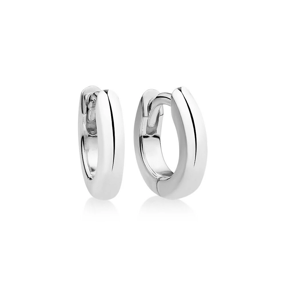 11mm Huggie Earrings in Sterling Silver