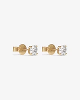 1,00 Carat TW Boucles d'oreilles puces solitaires en or blanc 18kt