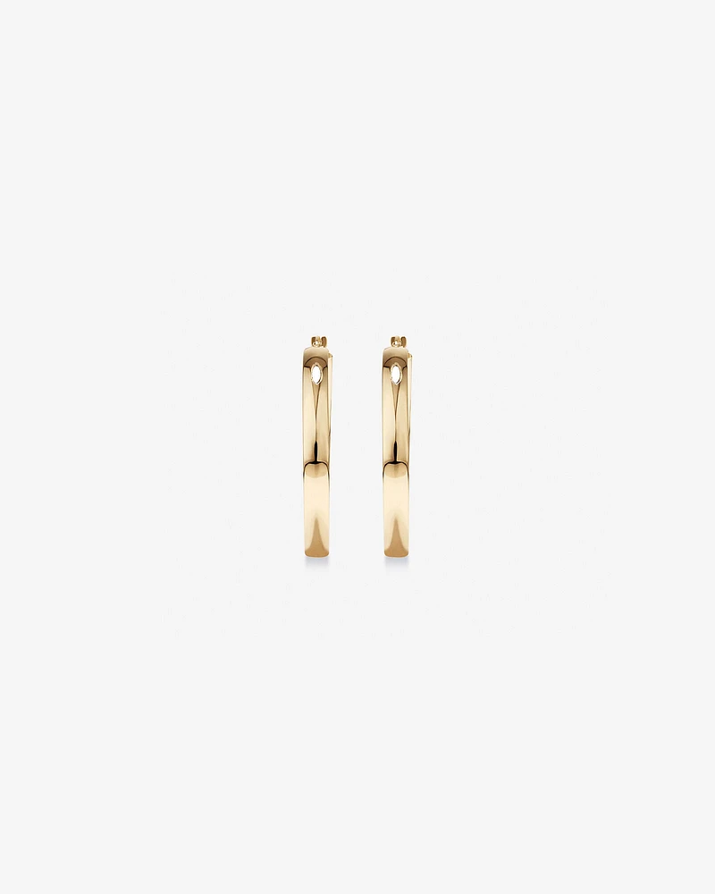 30mm Rounded Flat Hoop Earrings in 10kt Yellow Gold