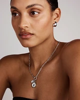 Letter Z Mother of Pearl Initial Pendant in Sterling Silver