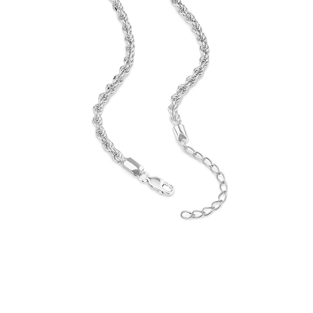 50cm (20") 3.5mm-4mm Width Rope Chain in Sterling Silver