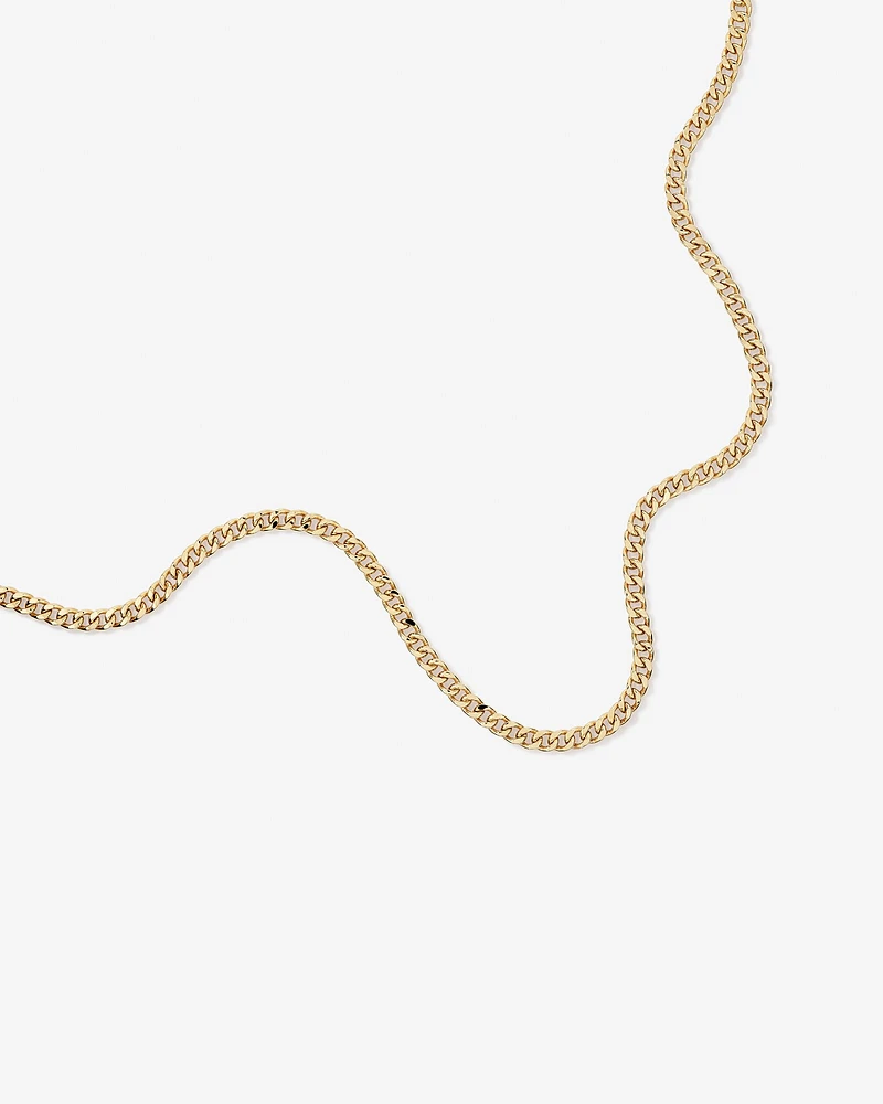 55cm (22") 6.8mm Width Semi Solid Diamond Cut Curb Chain in 10kt Yellow Gold