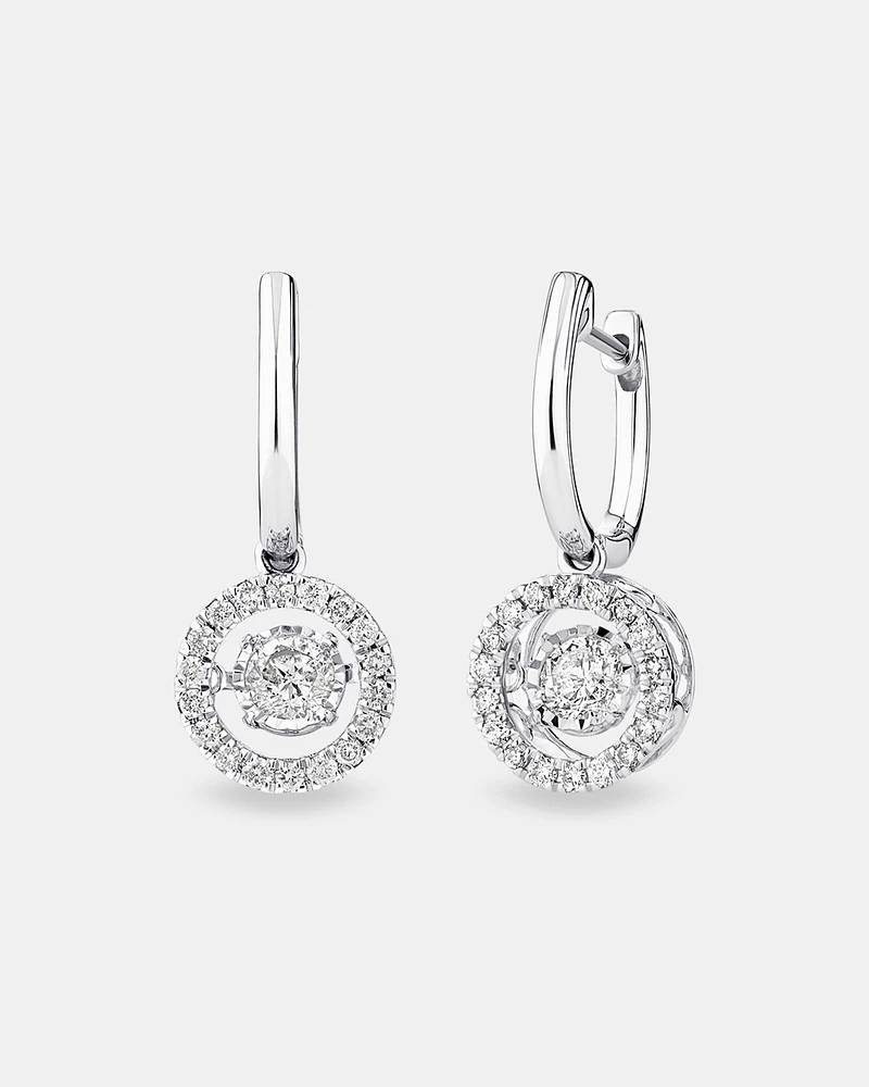 Everlight Drop Earrings with 1 Carat TW of Diamonds in 14kt White Gold