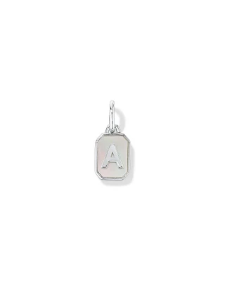 Letter Z Mother of Pearl Initial Pendant in Sterling Silver
