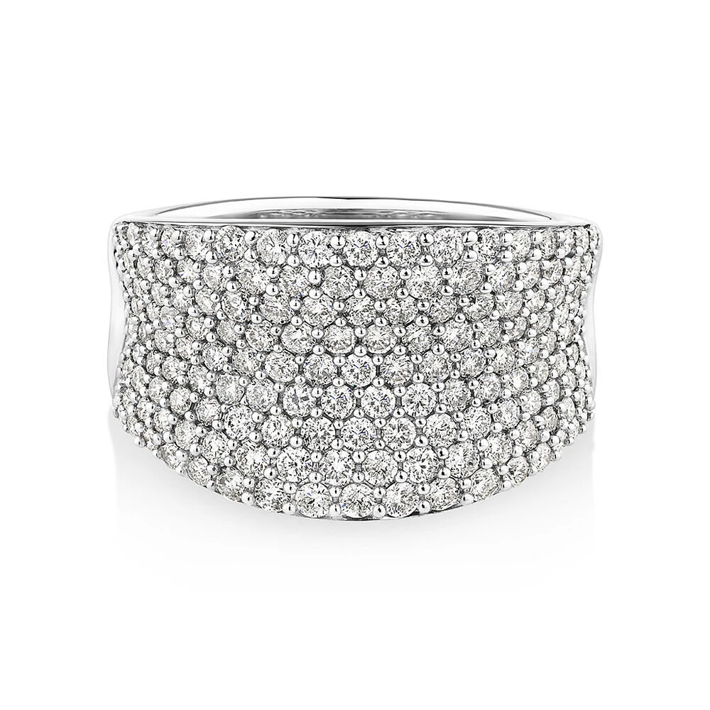 Pave Classic Ring with 1.50 Carat TW Diamond in 14kt White Gold