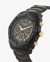 Men's Solar Chronograph Watch with 1/2 Carat TW of Diamonds in Black & Gold Tone Stainless Steel