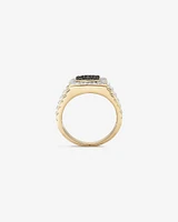 Men's Ring with 3/4 Carat TW of White & Enhanced Black Diamonds in 10kt Yellow & White Gold