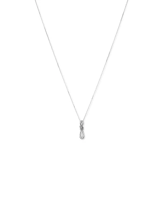 Vertical Sliding Knot Pendant Necklace in Sterling Silver