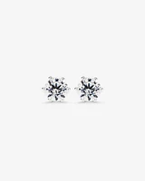 Stud Earrings with Cubic Zirconia in Sterling Silver