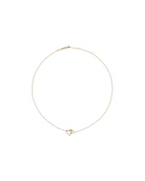 Double Open Heart Necklace in 10kt Yellow Gold