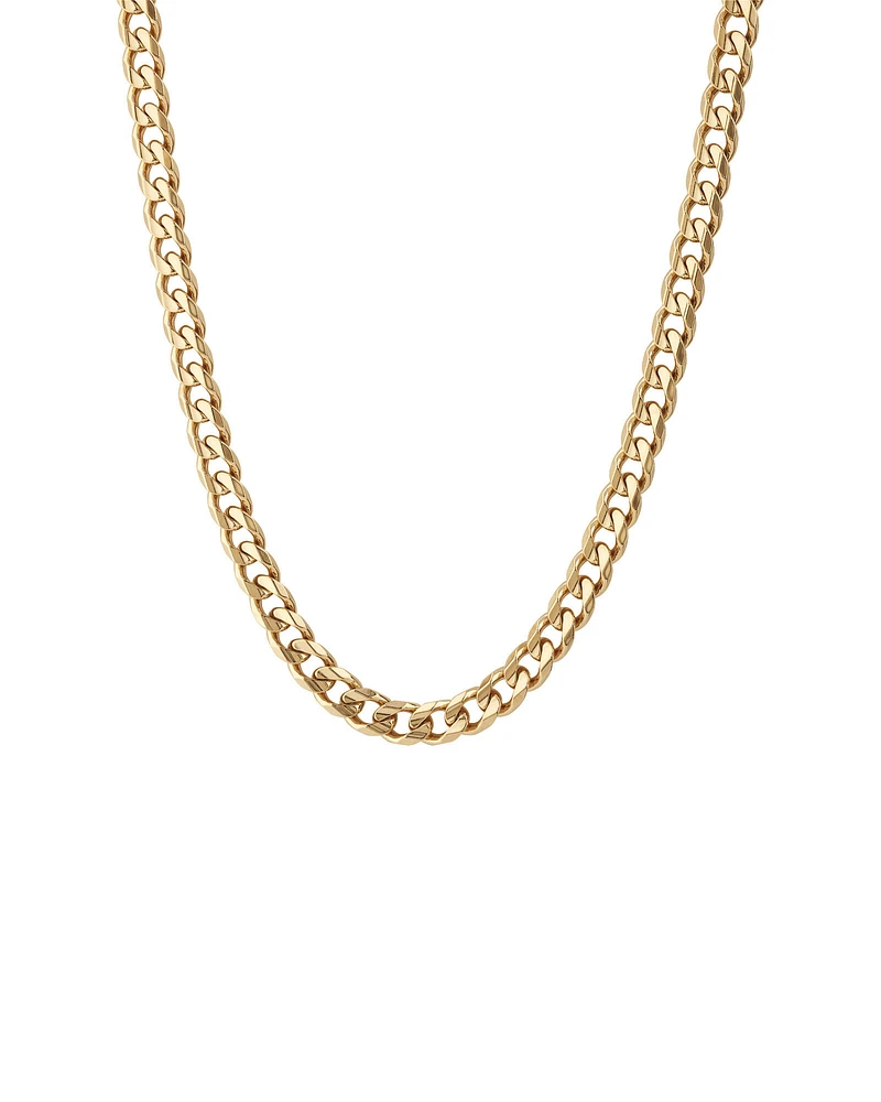 55cm (22") 6.5mm-7mm Width Solid Curb Chain in 10kt Yellow Gold