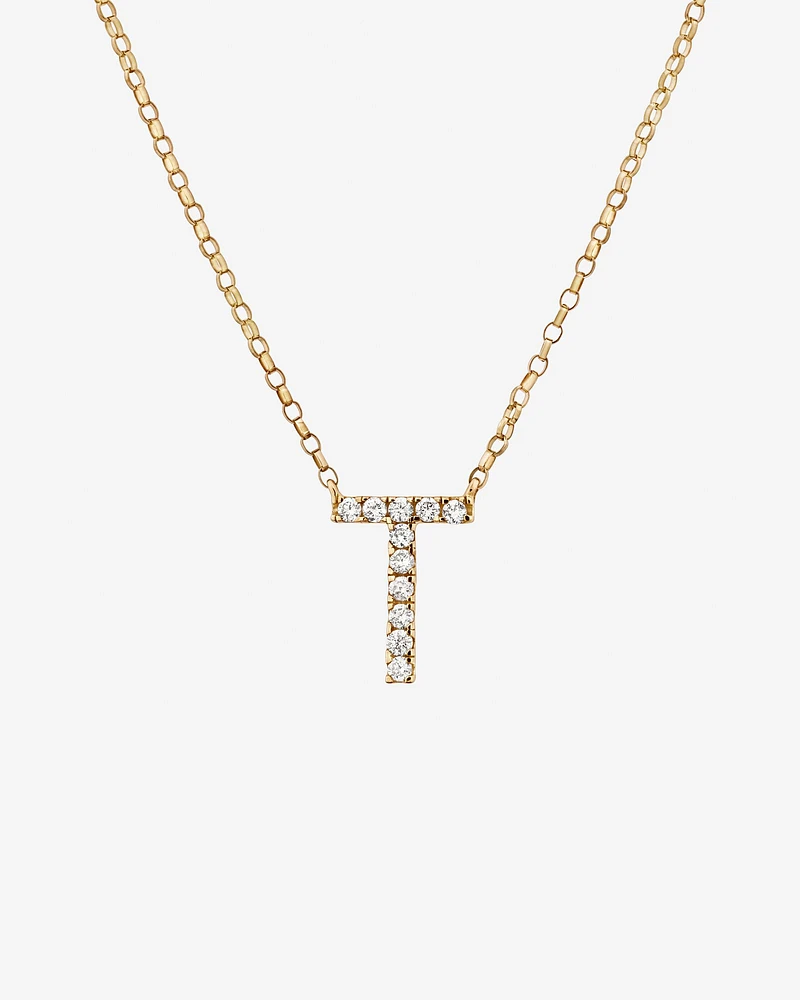 "K" Initial Necklace with 0.10 Carat TW of Diamonds in 10kt Yellow Gold