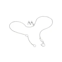 19cm (7.5") N Initial Bracelet in Sterling Silver