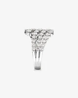 Fan Bypass Ring with 2.00 Carat TW of Diamonds in 18kt White Gold