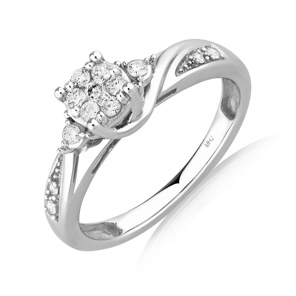 Promises of Love Bridal Set with 1/4 Carat TW of Diamonds in 10kt White Gold