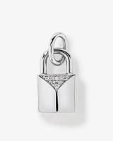 Diamond Signature Lock Pendant in 10kt White Gold