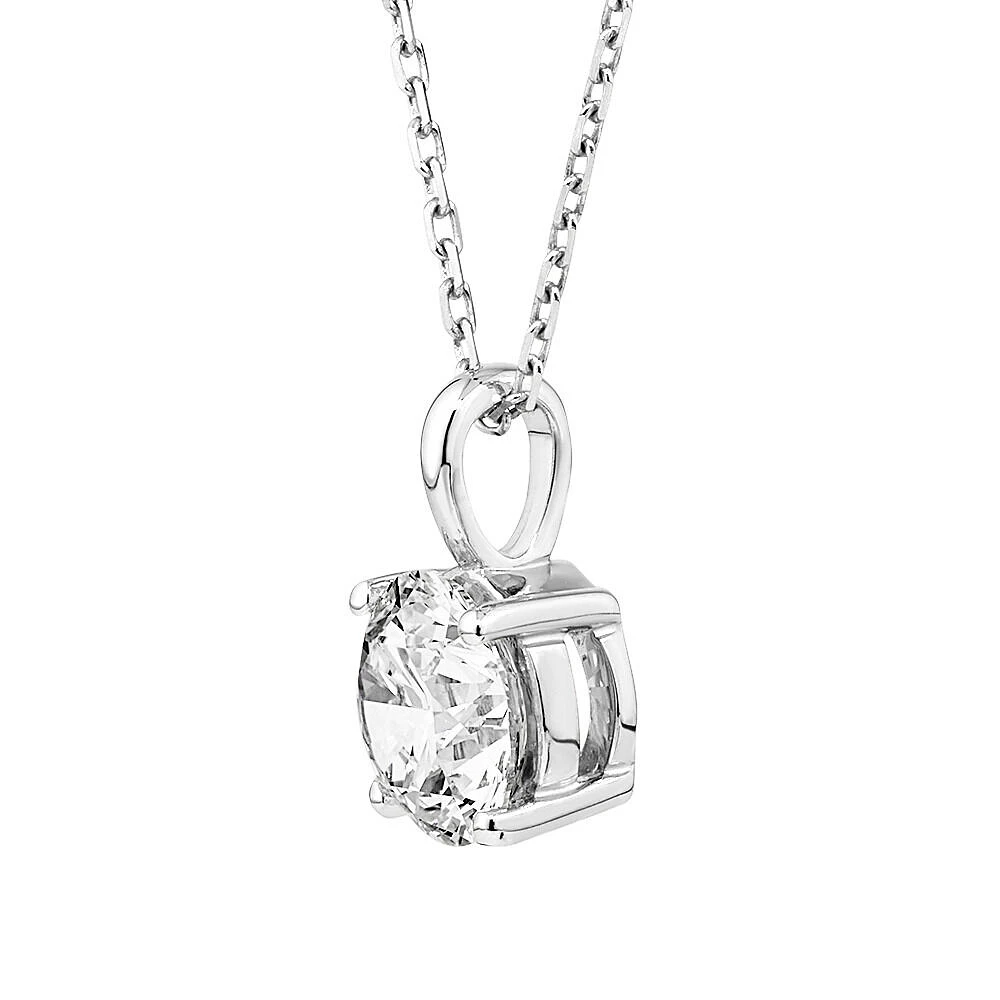 0,75 Carat TW Collier solitaire diamant sans défaut en or blanc 18kt