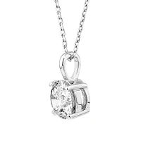 0,75 Carat TW Collier solitaire diamant sans défaut en or blanc 18kt