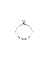 Bague de Fiançailles Solitaire en Diamant Taille Ovale 0,50 Carat TW en Or Blanc 14 kt