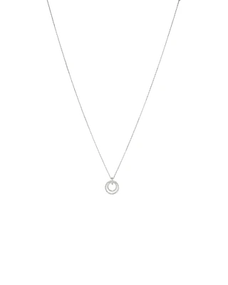 Pendentif double cercle en diamant en argent sterling