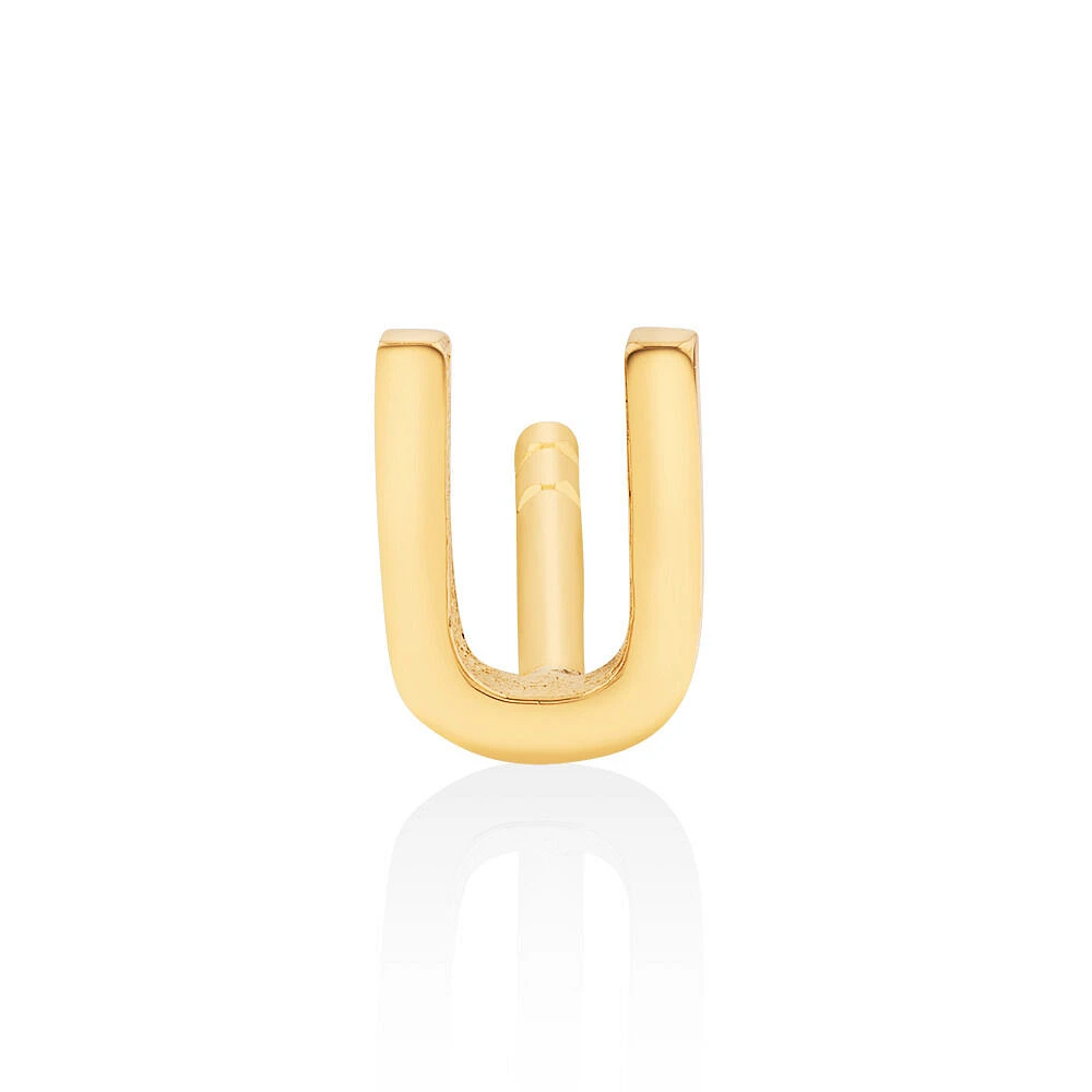 G Initial Single Stud Earring in 10kt Yellow Gold