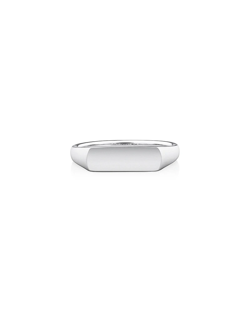 Men's Rectangle Signet Ring In Sterling Silver