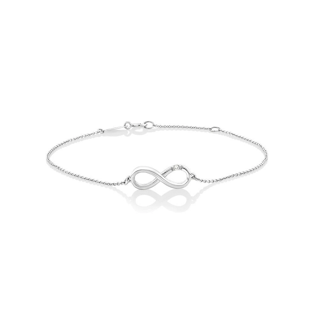 Diamond Accent Infinity Bracelet in Sterling Silver