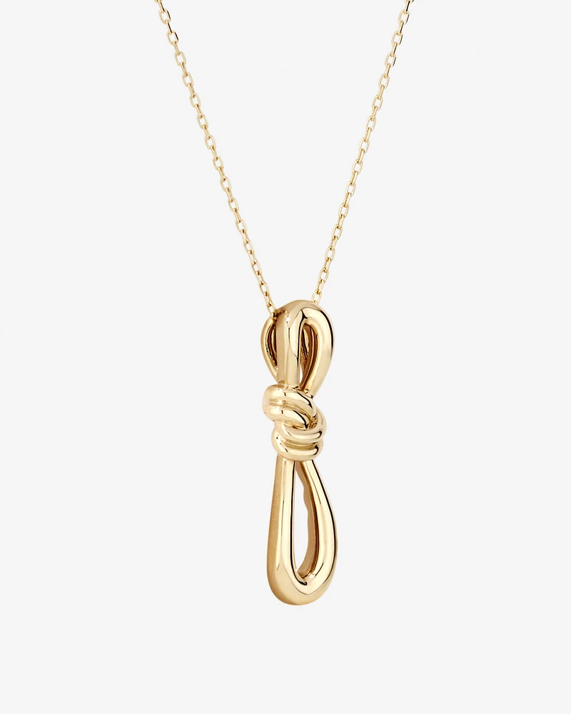 Vertical Sliding Knot Pendant Necklace in 10kt Yellow Gold