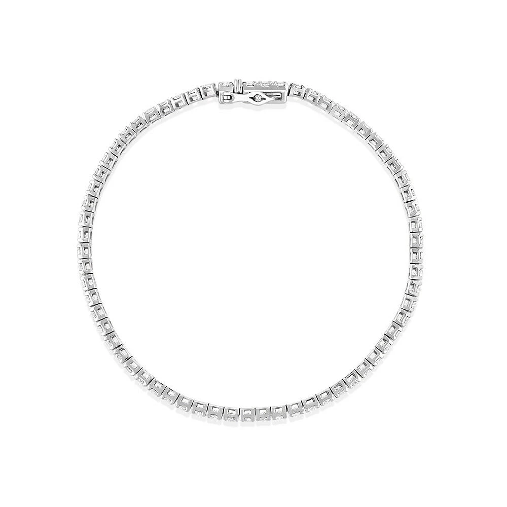 Bracelet de Tennis de 3,28 Carat TW en Diamant en Or Blanc 10kt