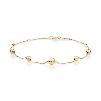 19cm (7.5) Heart Bracelet in 10kt Yellow Gold