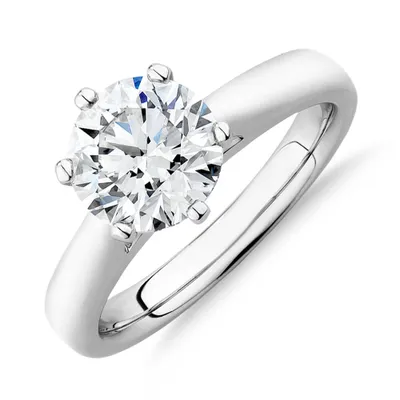 2 Carat Solitaire Ring 14kt White Gold