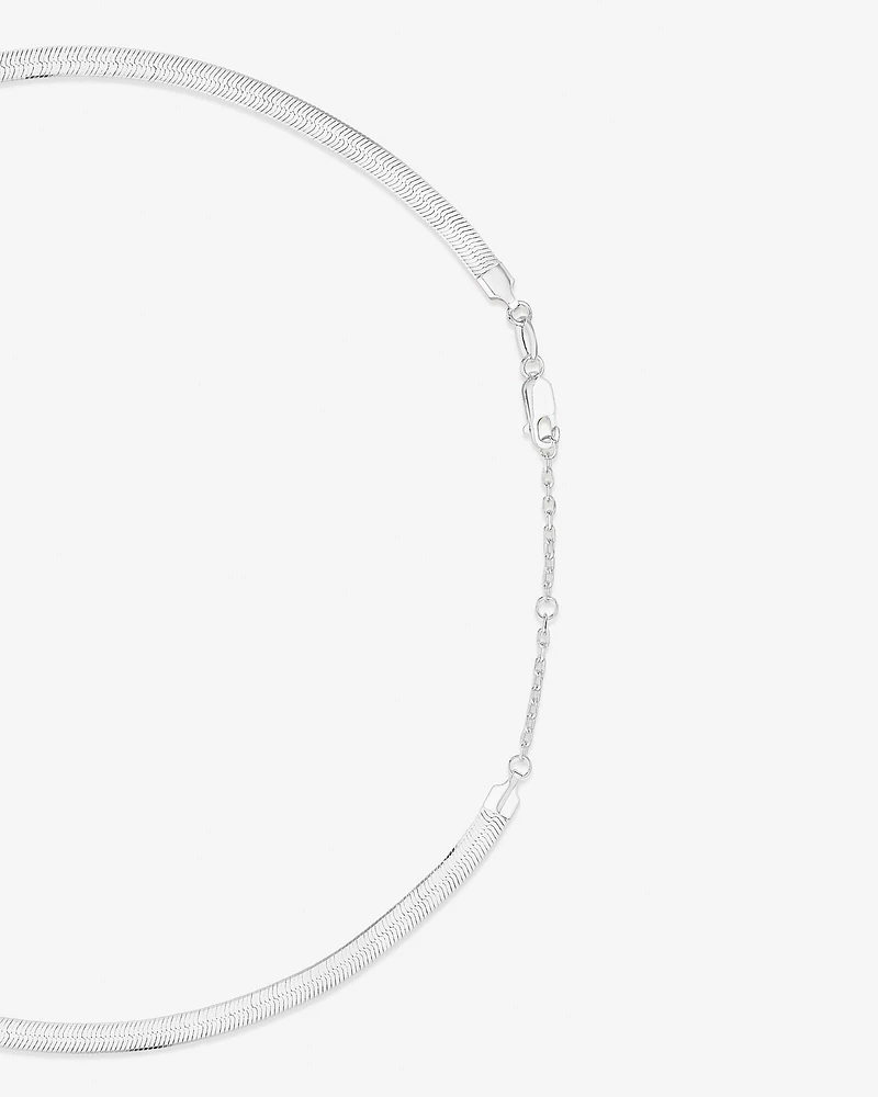 45cm (17") 4.5mm-5mm Width Snake Chain In Sterling Silver