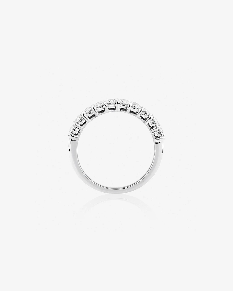 10 Stone Wedding Band with .90 Carat TW Diamonds in 14kt White Gold