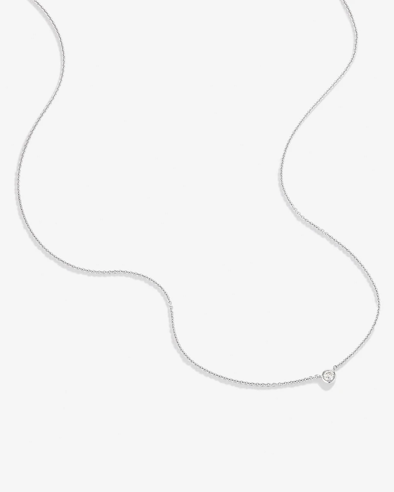 Diamond Serendipity Single Stone Necklace in Sterling Silver