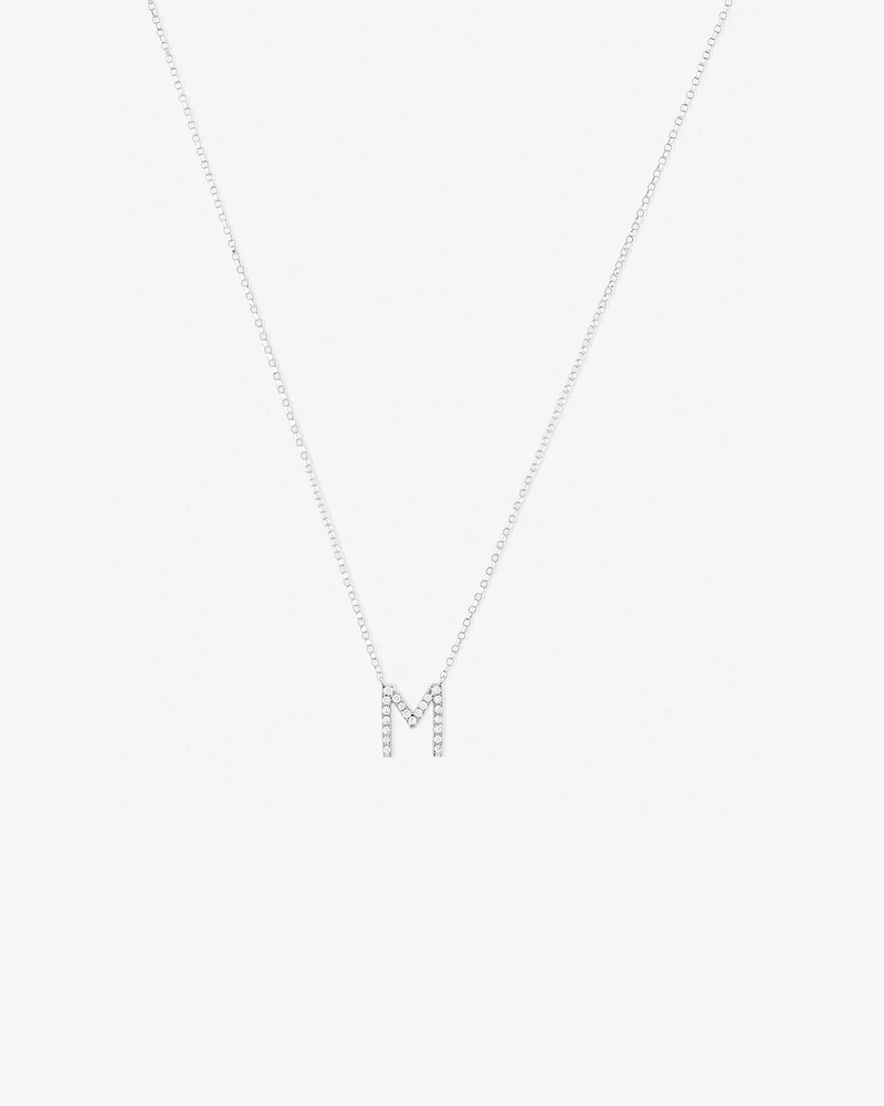 A' Initial necklace with 0.10 Carat TW of Diamonds in 10kt White Gold
