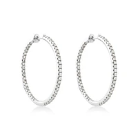 Hoop Earrings With 1.00 Carat TW of Diamonds Set in 10kt White Gold