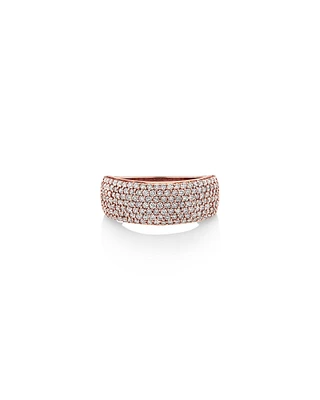 Bague en or blanc 10 K avec pavé de diamants totalisant 1,00 ct