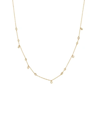 Station Necklace with 0.34 Carat TW of Diamonds in 10kt Yellow Gold