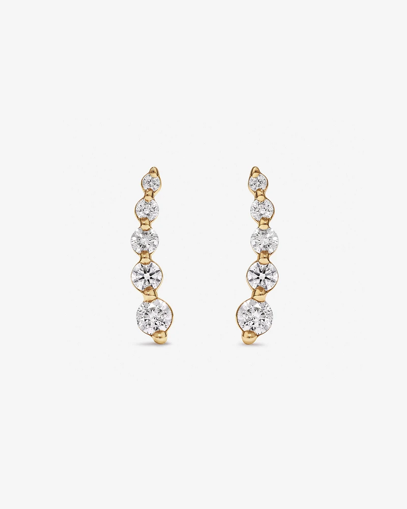 Ear Climbers with 0.25 Carat TW of Diamonds in 10kt Yellow Gold