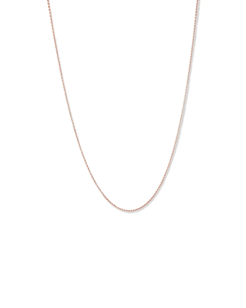 45cm (18") 1mm-1.5mm Width Solid Belcher Chain in 10kt Rose Gold