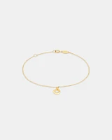 19cm (7.5") C Initial Bracelet in 10kt Yellow Gold