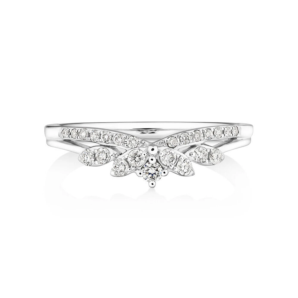 Wedding Ring with 0.23 Carat TW of Diamonds in 14kt White Gold