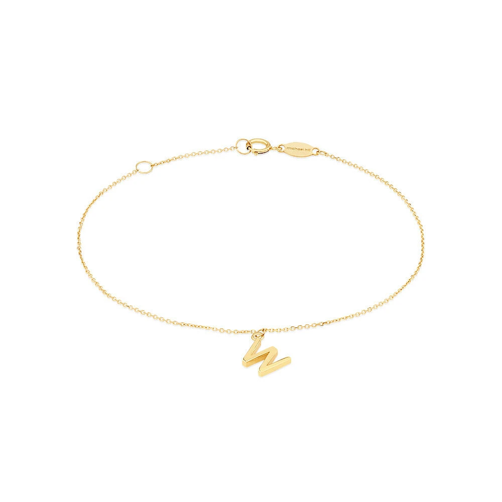19cm (7.5") C Initial Bracelet in 10kt Yellow Gold