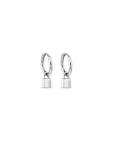 Signature Lock Hoop Huggie Earrings in Sterling Silver