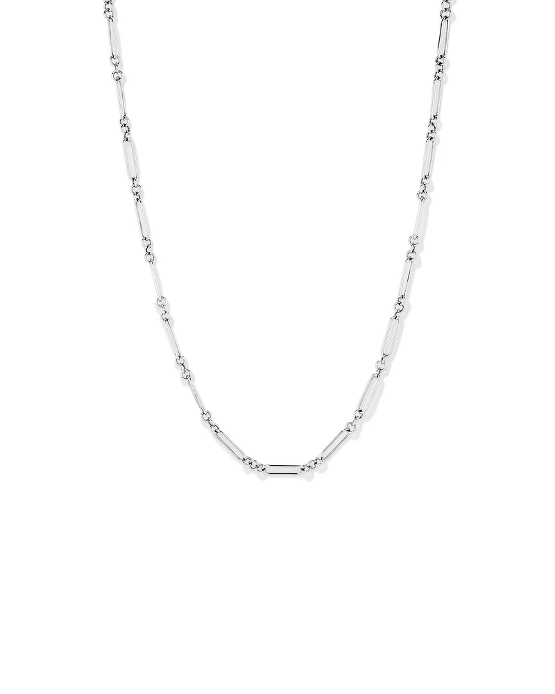 50cm (20") 3.5mm Width Paperclip 3 and 1 Alternating Chain Necklace in Sterling Silver