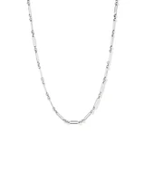 50cm (20") 3.5mm Width Paperclip 3 and 1 Alternating Chain Necklace in Sterling Silver