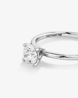 Solitaire Engagement Ring with Carat TW of Laboratory-Grown Diamond in 18kt White Gold