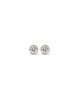 0.25 Carat TW Round Brilliant Diamond Solitaire Bezel Set Stud Earrings in 18kt White Gold